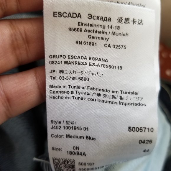 ESCADA SPORT 'Luca' Medium Wash Blue Jeans Denim Straight Leg EU 44 US 14 - Picture 10 of 10